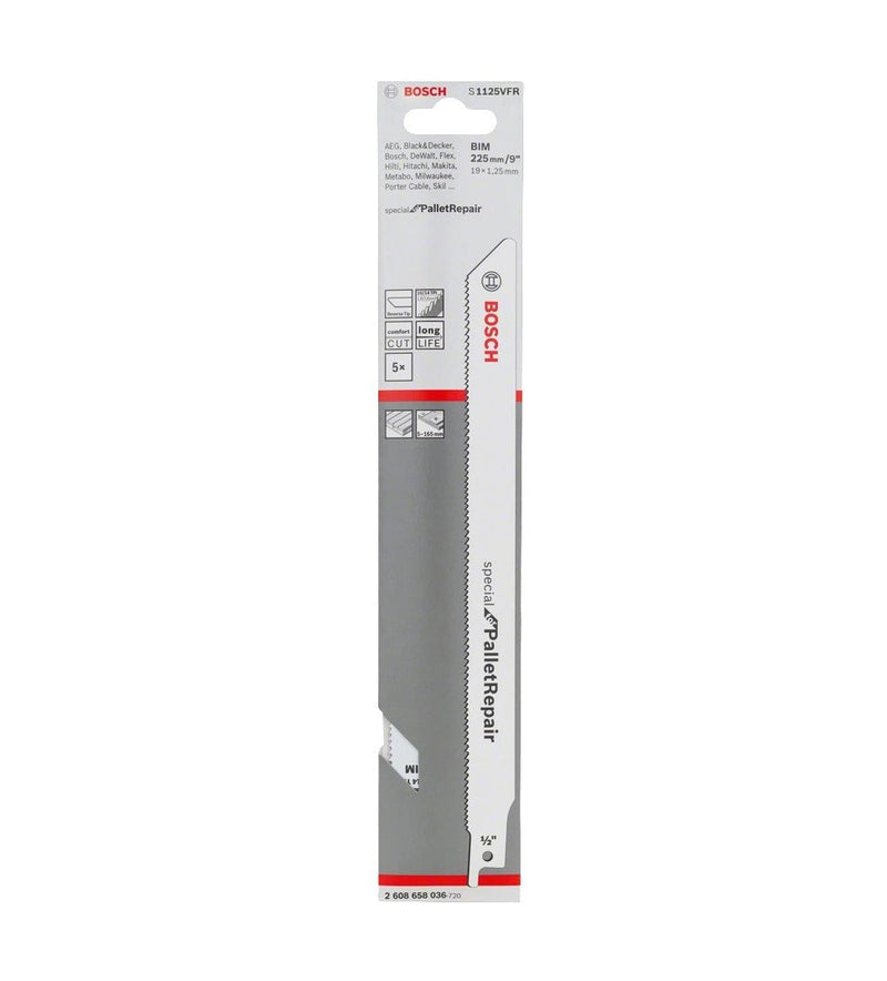 Bosch | Reciprocating Saw Blade S 1125 VFR Special for Pallet Repair 5Pk - Toolcraft