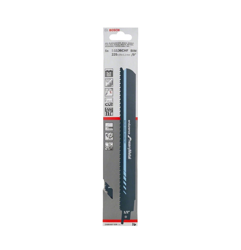 Bosch | Reciprocating Saw Blade S 1136 CHF for Heavy Metal 5Pk - Toolcraft