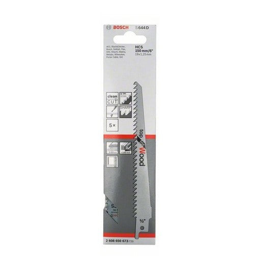 Bosch | Reciprocating Saw Blade S 644 D Top for Wood 5Pk - Toolcraft