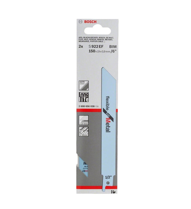 Bosch | Reciprocating Saw Blade S 922 EF Flexible for Metal 2Pk - Toolcraft
