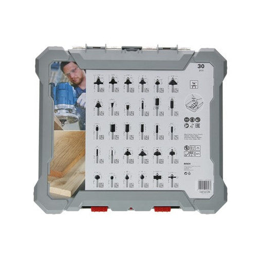 Bosch | Router Bit Set Milling 1/4" Shank 30Pc c/w Carry Case - BPM Toolcraft