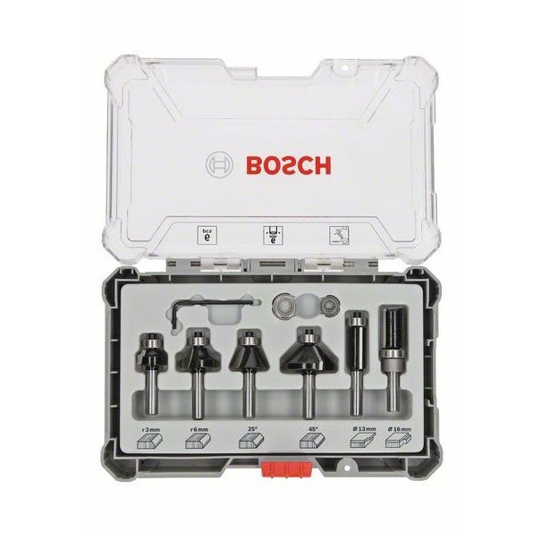 Bosch | Router Bit Set Trim & Edging 6Pc 1/4" Shank - Toolcraft