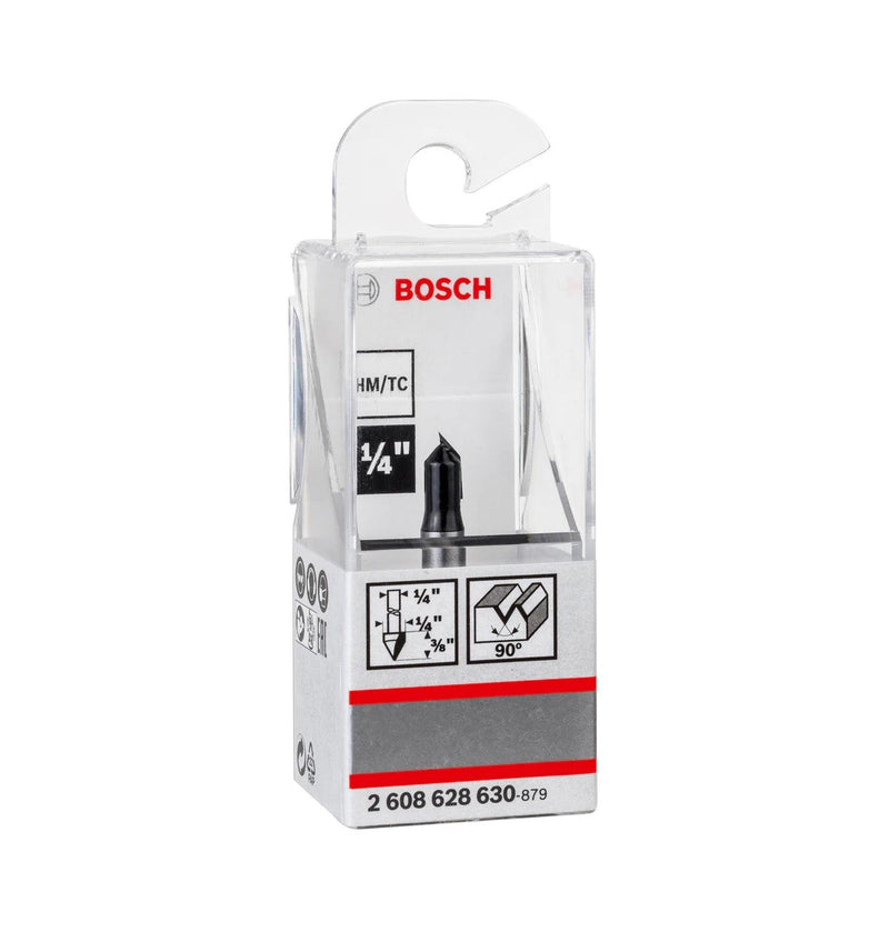 Bosch | Router Bit V Groove ¼" 6,3 x 9,2 x 45mm x 90° - Toolcraft