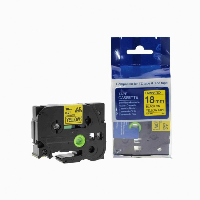 Brother | Laminated TZe Tape 8m (18mm Black on Yellow)-Toolcraft