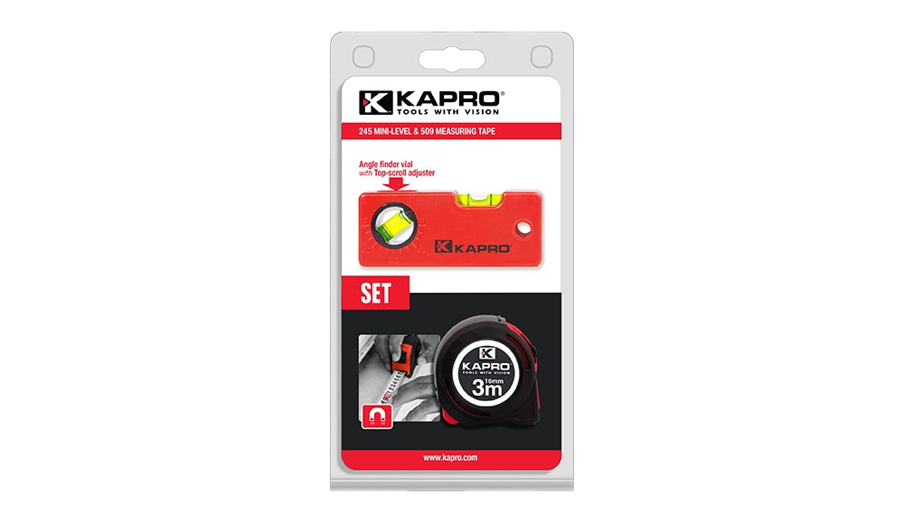 Kapro | Combo Sets Mini Level + Tape Measure 3M