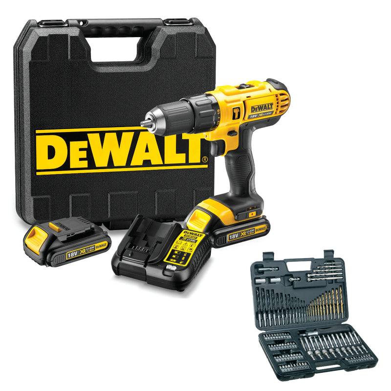 DeWalt | Cordless Hammer Drill 18V & Bit Set-Toolcraft