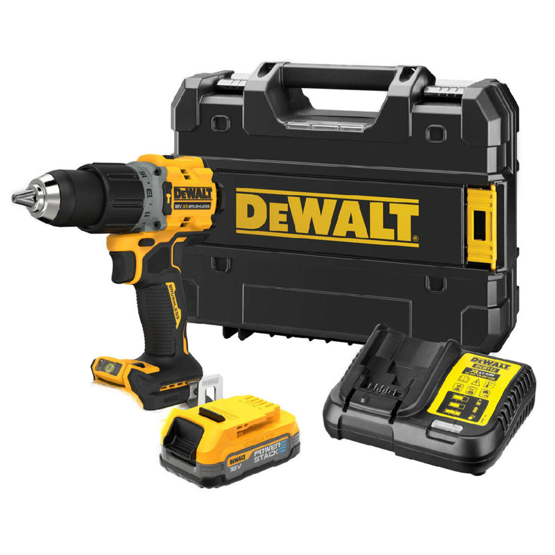 DeWalt | Cordless Hammer Drill 18V Brushless Powerstack DCD805E1T-Toolcraft