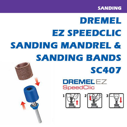 Dremel | Sanding Mandrel & Sanding Bands, SpeedClic (SC407) - Toolcraft