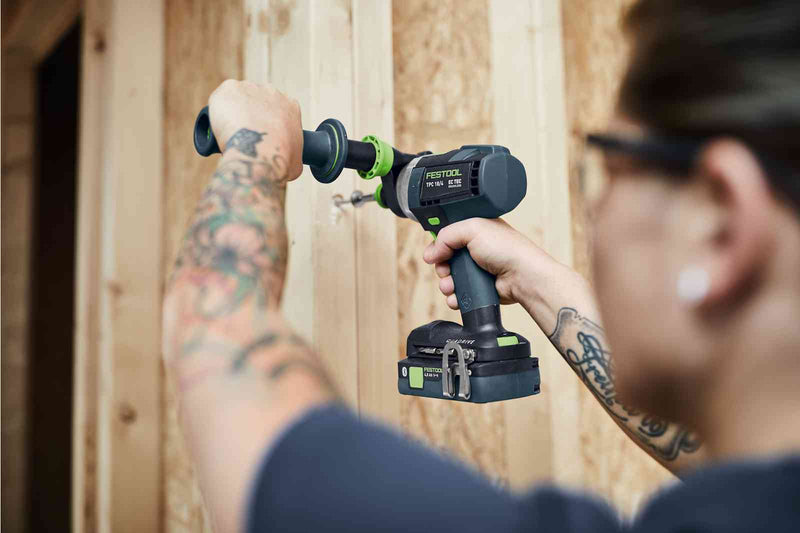 Festool | Cordless percussion drill QUADRIVE TPC 18/4 I-Basic + FREE High Power Battery 18V 5aH (Free gift will be received when registering tool for warranty, Ts&Cs in description below)