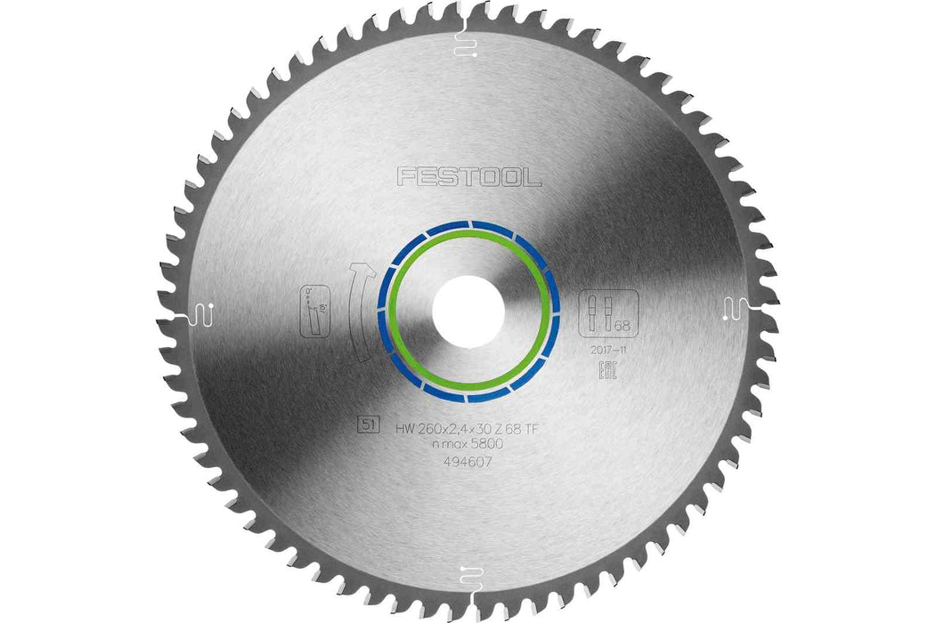 Festool | Saw blade ALUMINIUM/PLASTICS HW 260x2,4x30 TF68