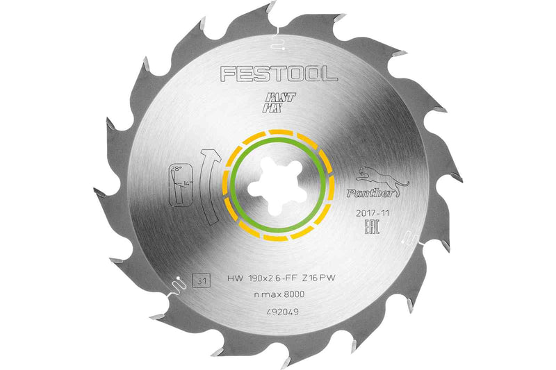 Festool | Saw blade HW 190x2,6 FF PW16 WOOD RIP CUT-Toolcraft
