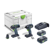 Festool | Screw & drill set TID 18 C3 1 Set T18 + FREE High Power Battery 18V 5aH (Free gift will be received when registering tool for warranty, Ts&Cs in description below)-Toolcraft
