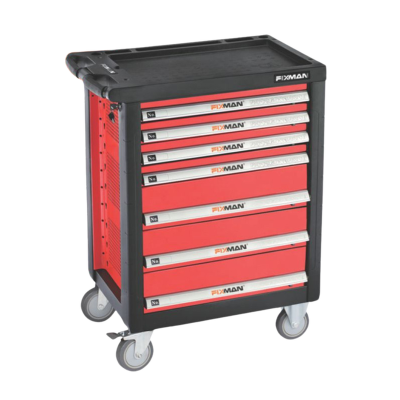 Fixman | Cabinet 7 Drawer Ind. Roller on Castors 130Pc-Toolcraft