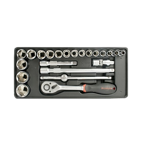 Fixman | Sockets & Accessories, 1/2", 22Pc Set (Online Only) - Toolcraft