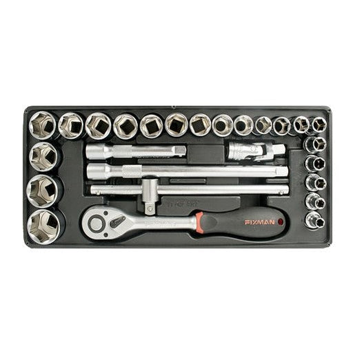 Fixman | Sockets & Accessories, 1/2", 26Pc Tray (Online Only) - BPM Toolcraft