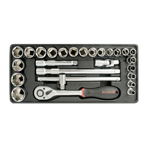 Fixman | Sockets & Accessories, 1/2", 26Pc Tray (Online Only) - BPM Toolcraft