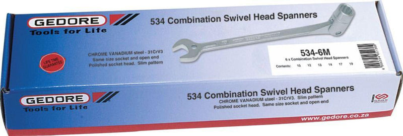 Gedore | Spanner Swivel O/E Set 534/9M-Toolcraft