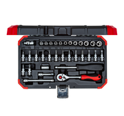 Gedore red | Socket Set 1/4" 4-13mm+Bits 33Pc-Toolcraft