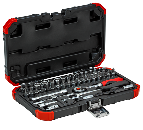 Gedore red | Socket Set 1/4" 4-14mm+Bits 46Pc-Toolcraft