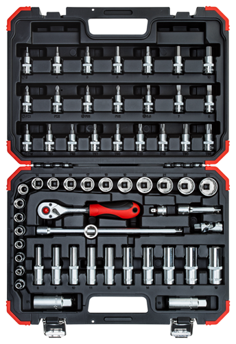 Gedore red | Socket Set 3/8" 6-24mm+Bits 59Pc-Toolcraft