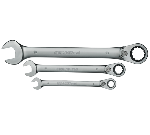 Gedore red | Spanner Combination Ratchet Set 8-19mm 5Pc-Toolcraft