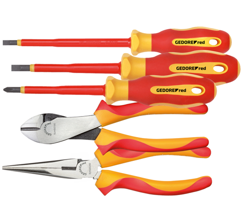 Gedore red | Tool Set VDE 2xPliers+PH+2xSL 5Pc-Toolcraft