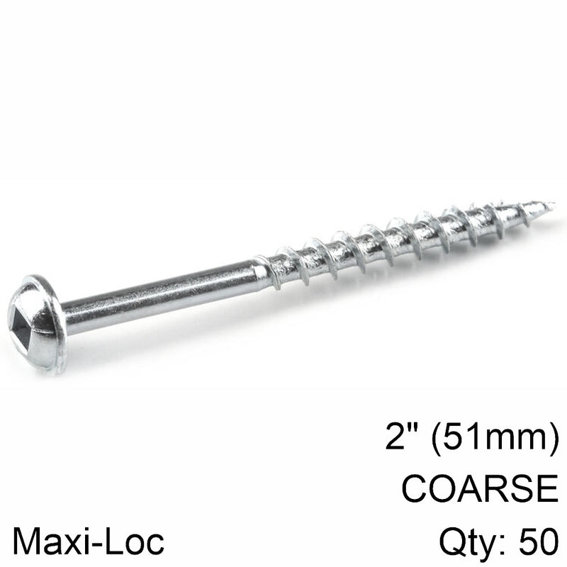 Kreg | Zinc Pocket Hole Screws 51mm 2.00" #8 Coarse Thread Mx Loc 50Ct-Toolcraft