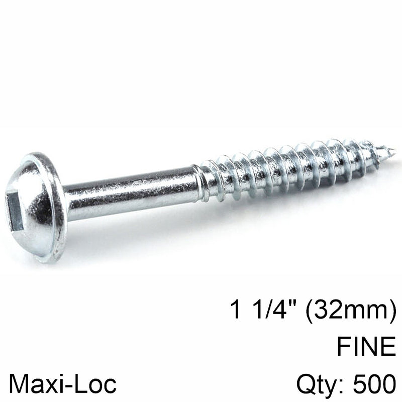 Kreg | Zinc Pocket Hole Screws 32mm 1.25" #7 Fine Thread Mx Loc 500Ct-Toolcraft