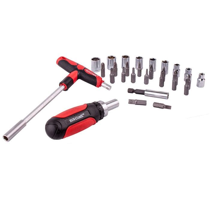 Tork Craft | Screwdriver & T-Handle Tool Set Ratcheting 29Pc