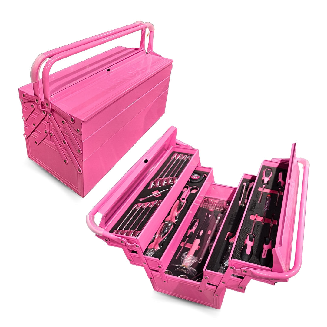 Kennedy | KENGIRL Metal Tool Box Set Pink & Black - 77pc