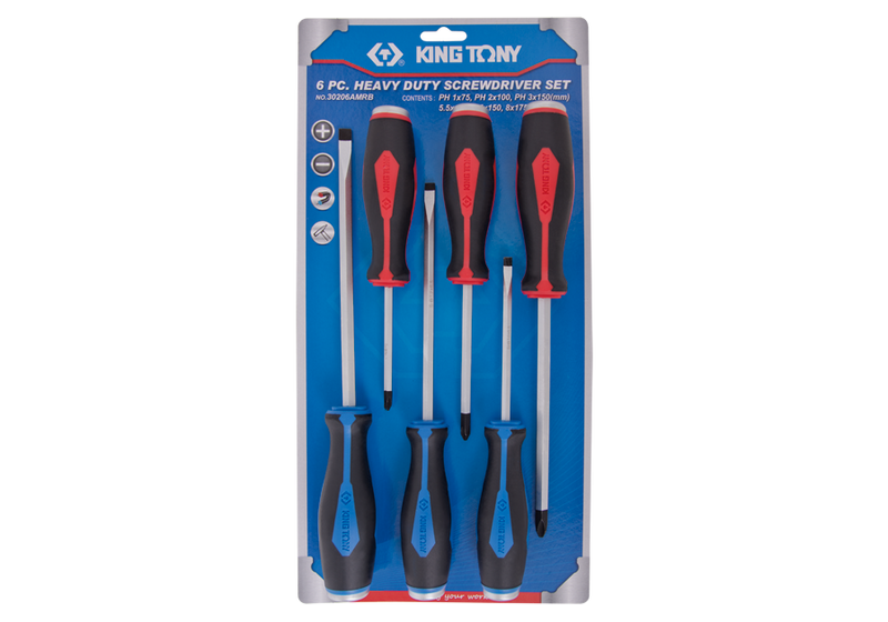 King Tony | Screwdriver Set Hex Shank Heavy Duty 6Pc-Toolcraft