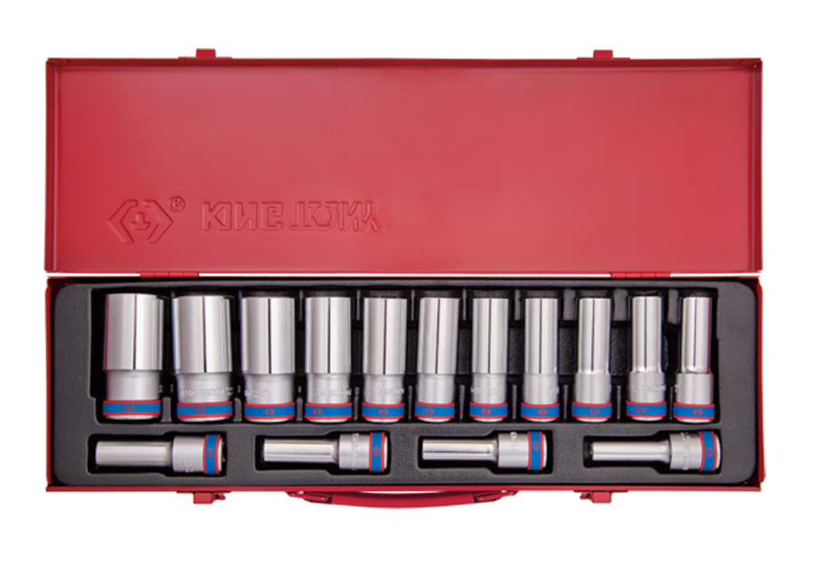 King Tony | Socket Set 1/2" Deep 10-32mm 12Pt 15Pc