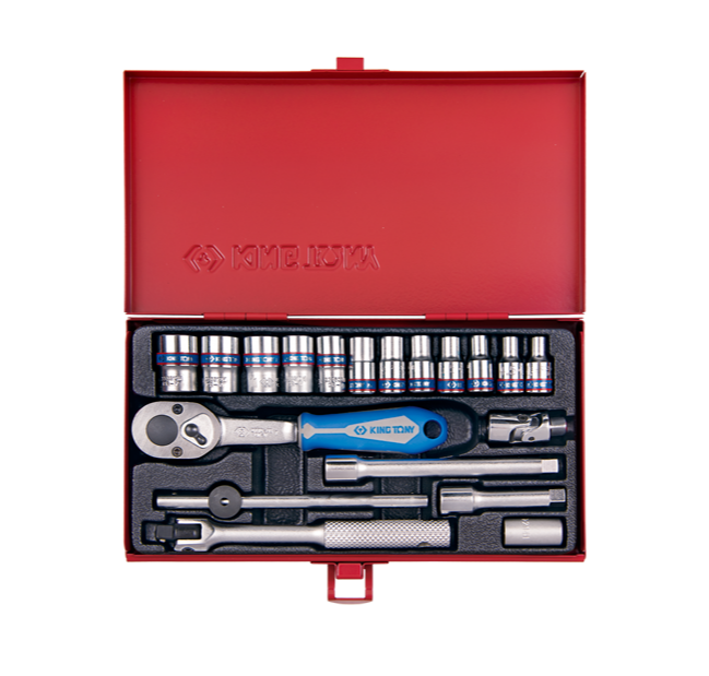King Tony | Socket Set 1/4" 4-13mm 19Pc (Online Only) - Toolcraft
