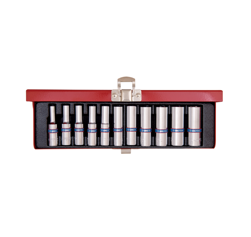 King Tony | Socket Set 1/4" Metric Deep 4-13mm 6Pc-Toolcraft