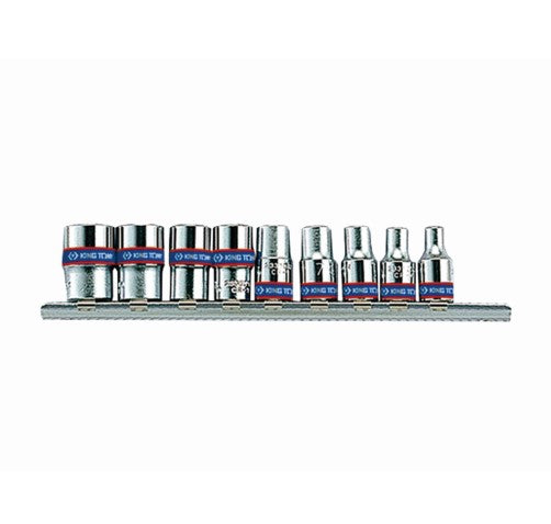 King Tony | Socket Set 1/4" Rail 4-13mm 9Pc-Toolcraft