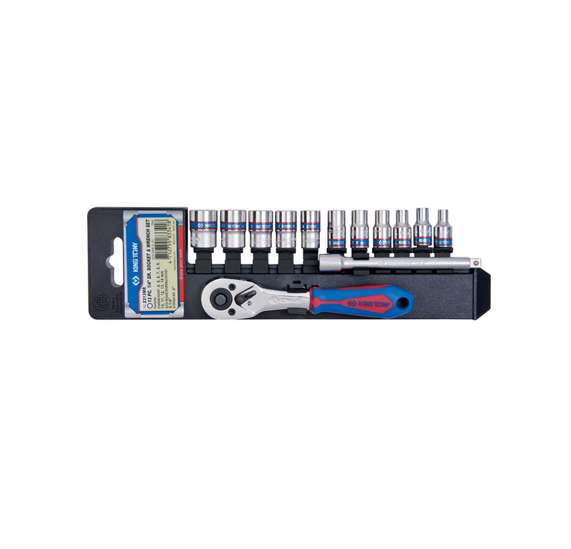 King Tony | Socket Set 1/4″ w/ Ratchet & Extension - Toolcraft
