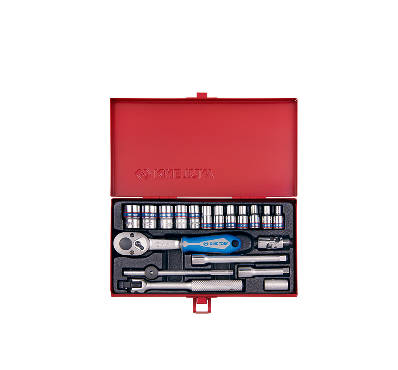 King Tony | Socket Set 19Pc 1/4" 4-13mm 12Pt-Toolcraft