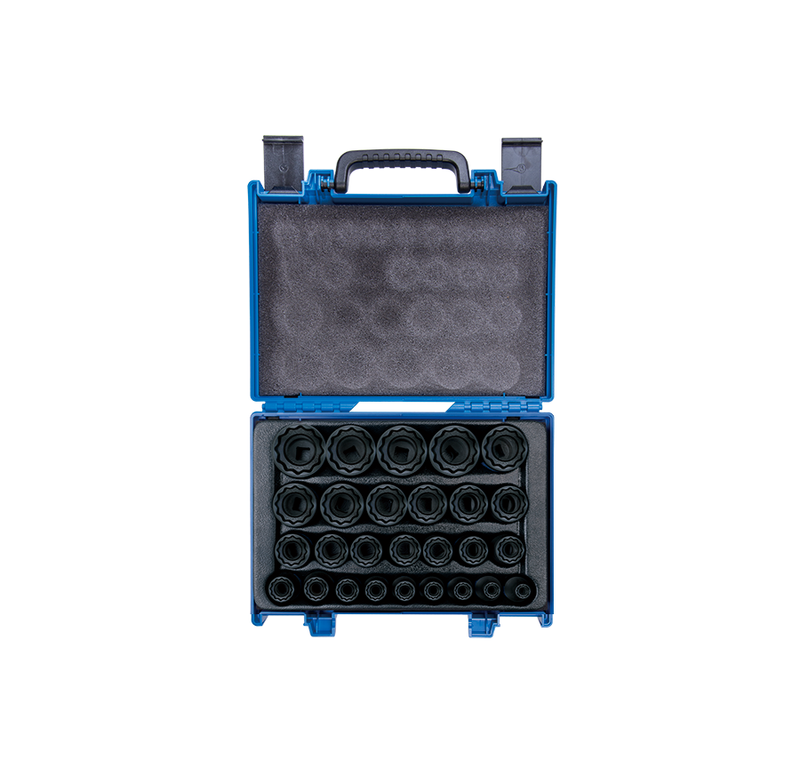 King Tony | Socket Set 27Pc 1/2" Impact 12Pt Black-Toolcraft
