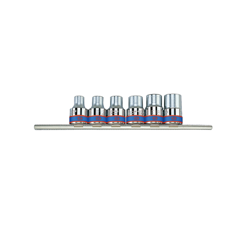 King Tony | Socket Set 6PC 1/2″ Female Torx E10-E20 (On Rail) - Toolcraft