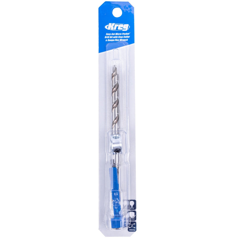 Kreg | Easy-Set Micro-Pocket Drill Bit with Stop Collar & Gauge/Hex Wrench-Toolcraft