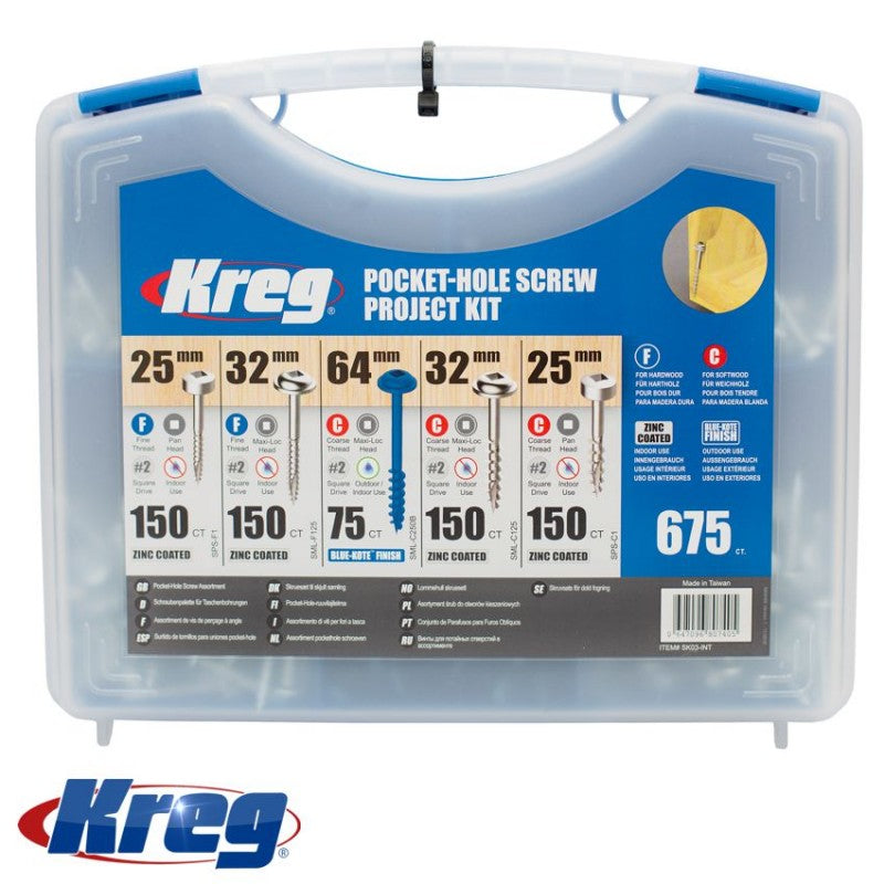 Kreg | Pocket-Hole Screw Project Kit 675Pc KR SK03-INT - Toolcraft