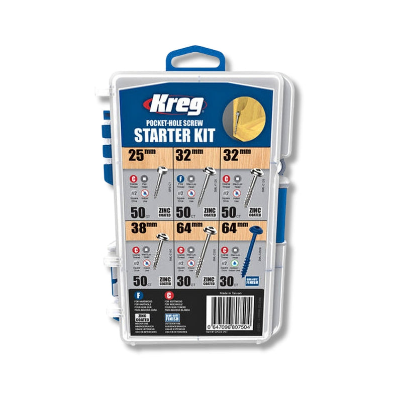 Kreg | Pocket-Hole Screw Starter Kit 260Pc KR SK04-INT-Toolcraft