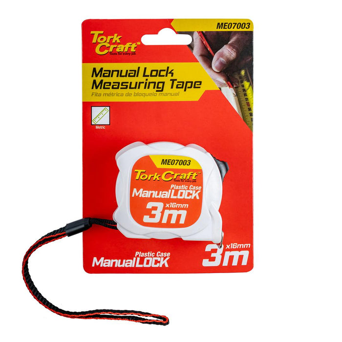 Tork Craft | Measuring Tape M/Lock 3M X 16MM Plastic Casing