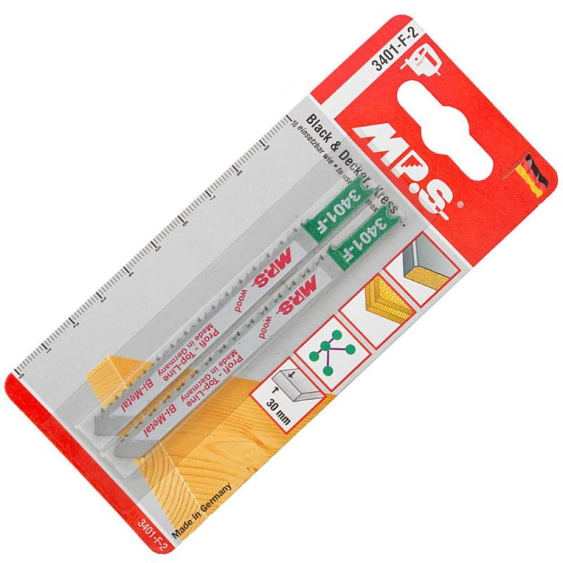 MPS | Jigsaw Blade Bi-Metal Wood U-Shank 10tpi 2Pk-Toolcraft