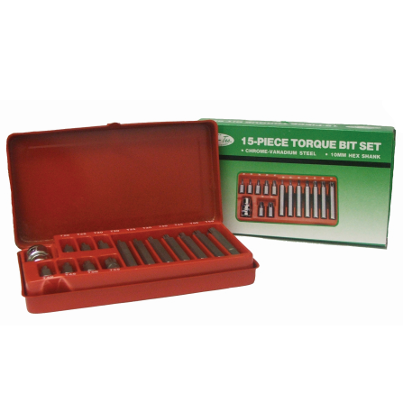 Micro-Tec | Torx Bit Set 15Pc 10mm Hex Shank, CrV - Toolcraft