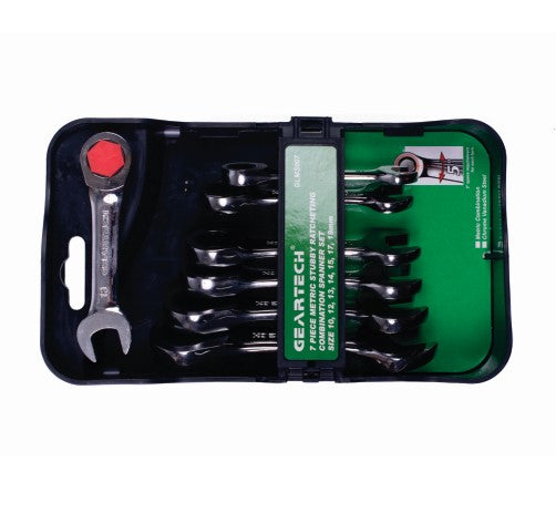 Micro-Tec | Wrench Ratchet Set Stubby 10-19mm 7Pc-Toolcraft