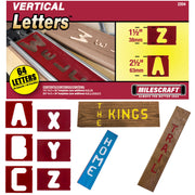 Milescraft | Template Set Vertical Letter 1-1/2″ & 2-1/2″-Toolcraft