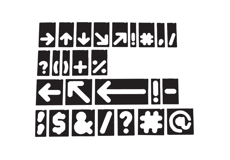 Milescraft | Templates Horizontal Arrow & Symbol 1-1/2” & 2-1/2”-Toolcraft