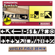 Milescraft | Templates Horizontal Arrow & Symbol 1-1/2” & 2-1/2”-Toolcraft
