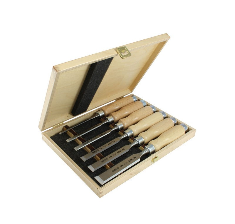 Narex Tool Narex | Set of Bevel Edge Chisels 8530 55 Wood Line Profi in a Wooden Box 6Pc-Bevel Edge Chisel Set- Toolcraft